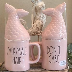 Rae Dunn New Mermaid Hair Don’t Care  with Mermaid Tail on top 🧜‍♀️